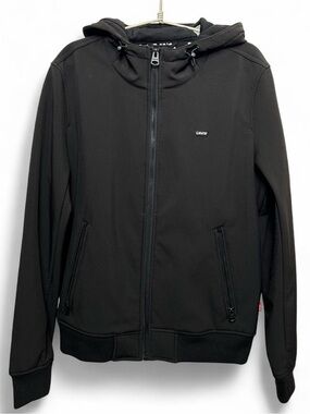 Levi's Softshell Black Hooded Bomber Jacket S Water Resistant